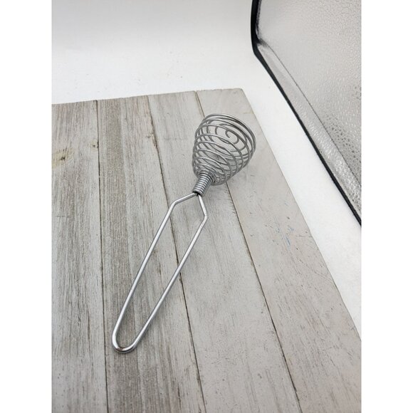 Vintage French #2 Spring Coil Whisk Wisk Wire Beater Mixer Metal 7" - Picture 4 of 7
